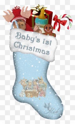 Merry Christmas Cute Girl - Baby's First Christmas Gif