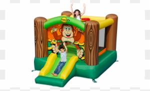 Gorilla Slide And Hoop Bouncer - Happy Hop Gorilla 10ft Bouncy Castle With Slide And