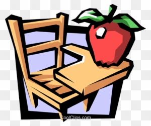 School Desk With Apple Royalty Free Vector Clip Art - My Little Story Book