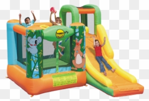 Jungle Jumping Castle - Inflatable Bouncy Castle With Slide