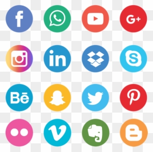 Social Media Icons Set Network Background Smiley Face - Social Media Icons Png