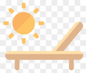 Sunny Sunbathing Bench Icon - Sun Tanning Icon