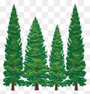 Illustration Of A Pine Tree Scenery Clip Art Vector - Cartoon Pine Tree Png