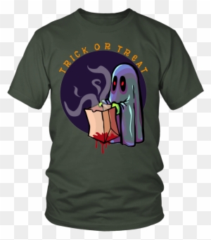 Hi Folks This Cool Ghost With It's Bloody "trick Or - Ethereum Mining T Shirt
