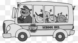 School Bus Transportation Free Black White Clipart - Wheels On The Bus