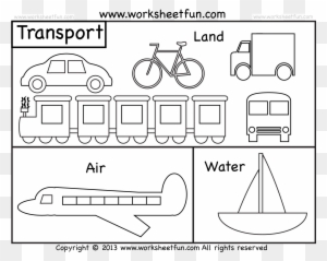 types of transportation coloring page