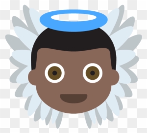 Baby Angel Dark Skin Tone Emoji Emoticon Vector Icon - Baby Angel Dark