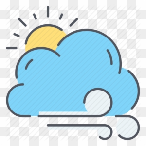 Icon Sun Rain Cloud Wind Waves Stock Vector Hd - Sun And Breeze Clipart ...