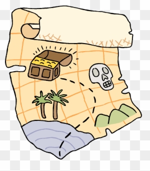 Cartoon Pirate Treasure Map - Map To Find Gold