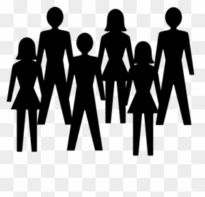 White Background With Set Half Body Group People Women - Stick Figure Group Clip Art