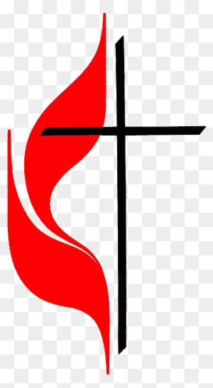 Cross And Flame United Methodist Church Clipart - United Methodist