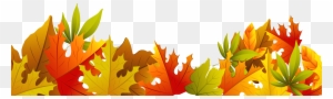 Fall Leaves And Pumpkins Border Png Download - Fall Leaves Clipart