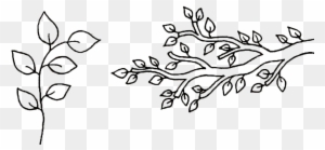 Free Digital Stamps - Tree Branch With Leaves Drawing