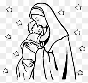 Mary Was Very Happy To Take Care Of Jesus Coloring - Mary Mother Of Jesus Coloring Pages