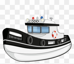 Cartoon Police Watercraft Illustration - Water Transport Images Clipart