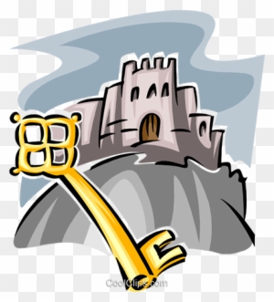 Key To The Castle Royalty Free Vector Clip Art Illustration - Musical Note