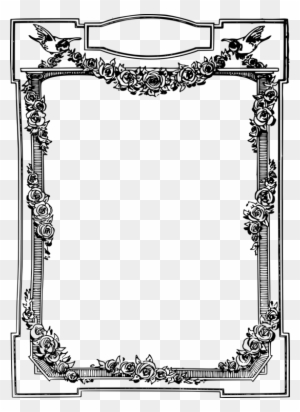 Picture Frames Black And White Bird Line Art Decorative - Borders And Frames