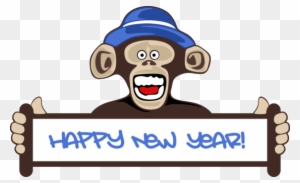 New Year Card Greeting & Note Cards Wish New Year's - Happy New Year Monkey 2018