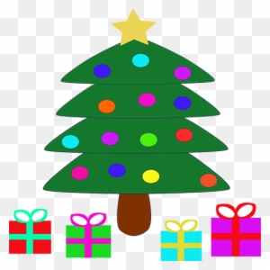 Cartoon Christmas Tree With Presents