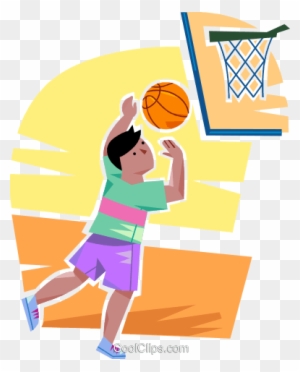 Boy Playing Basketball Royalty Free Vector Clip Art - Basketball