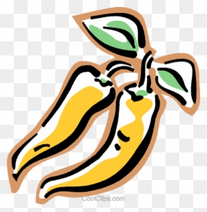 Hot Banana Peppers Royalty Free Vector Clip Art Illustration - Energy