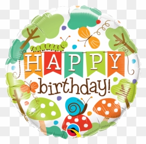 'happy Birthday ' Garden Creatures Foil Balloon - Happy Birthday Banner