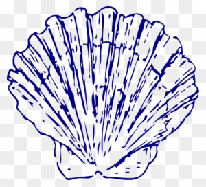 Dark Blue Sea Shell Svg Clip Arts 600 X 544 Px - Blue Sea Shell Clip Art