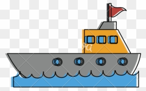 Cruise Ship On Water Icon Image - Boat