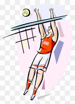Vector Illustration Of Sport Of Beach Volleyball Player - Volleyball Player