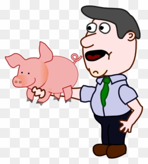 This Free Clip Arts Design Of Man Holding A Pig - Man Holding Pig Cartoon