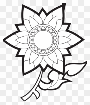 Sunflower Clipart Free Black And White