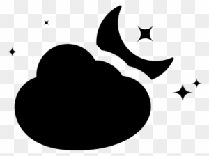 Crescent Moon Stars And Cloud Vector - Silhouette Star Moon Png
