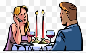 Dinner Interrupted By Cellular Phone Call Royalty Free - Candle Light Dinner Clipart