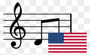 Music Notes And Flag Of Usa,united States Of America,png,musical - Musical Notes