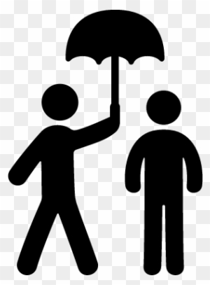Two People Under An Umbrella Vector - Stick Man With Umbrella