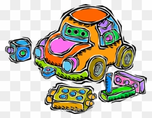 Toys, Building Blocks, Toy Car Royalty Free Vector - Toys, Building Blocks, Toy Car Royalty Free Vector