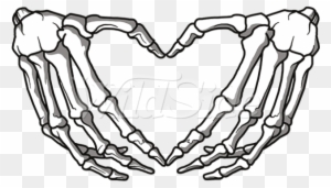 Electric Clipart Skeleton - Skeleton Hand Heart Sign