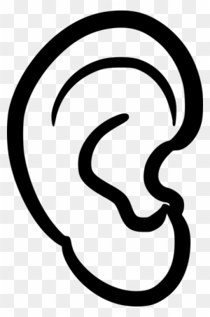 Listening Ear - Ears In Black And White - Free Transparent PNG Clipart  Images Download