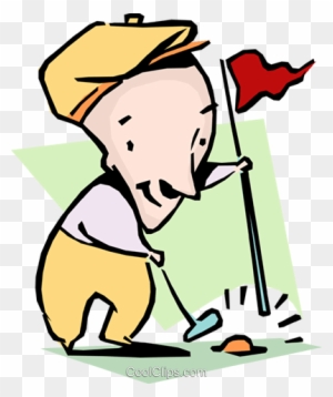 Playing Golf Royalty Free Vector Clip Art Illustration - Best Golf Player Animation