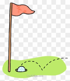 Golf Ball Going Into Hole Royalty Free Vector Clip - Bouncing Golf Ball Clipart