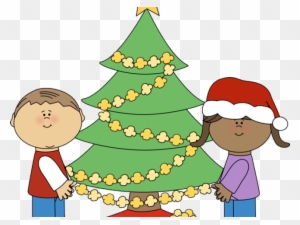 Holiday Clipart Children's - Popcorn Christmas Tree Clipart
