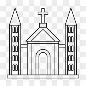 Church Outline Clipart Drawing Clip Art - Drawing Of Church Building