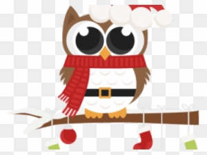 Owl Clipart Holiday - Christmas Owls Coloring Pages