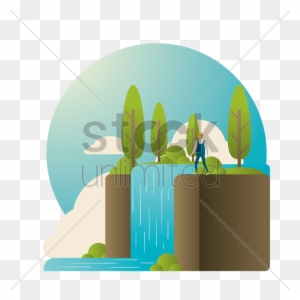 Download Waterfall Clipart Waterfall Clip Art Illustration - Vector Waterfall