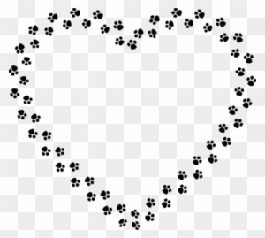 Cat Dog Felidae Paw Heart - Paw Print Heart Frame