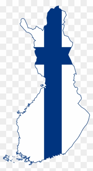 Clipart Finland Map With Flag Country Western Clip - Finland Map Flag