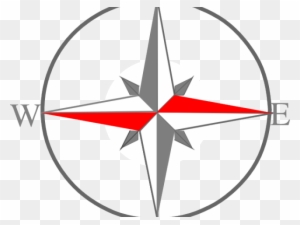 Compass Clipart Grey - North South West East Symbol