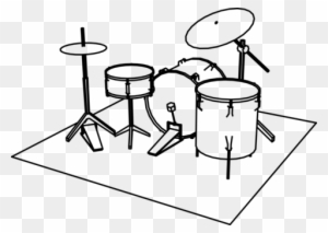 Drum Kits Line Art Percussion Musical Instruments - Music Instruments Drawing