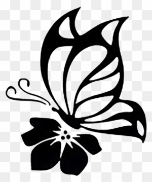 Butterfly On Flower Decal - Butterfly On Flower Silhouette - Free