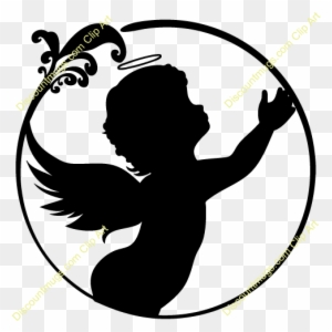 Angels Silhouette Clipart Silhouette - Angel Silhouette Embroidery Design